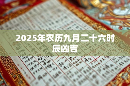2025年农历九月二十六时辰凶吉
