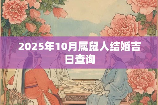 2025年10月属鼠人结婚吉日查询