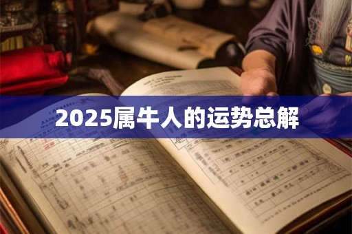2025属牛人的运势总解