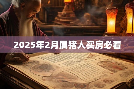 2025年2月属猪人买房必看