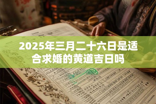 2025年三月二十六日是适合求婚的黄道吉日吗 2025年三月二十六日是适合求婚的黄道吉日吗