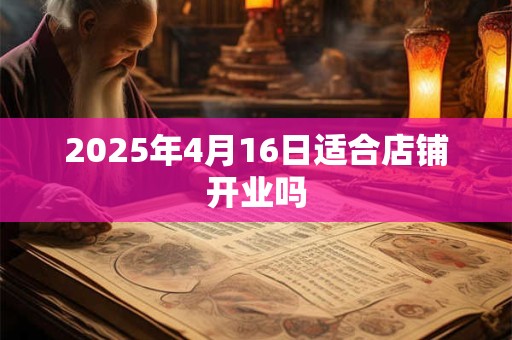 2025年4月16日适合店铺开业吗