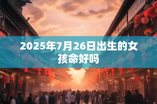 2025年7月26日出生的女孩命好吗