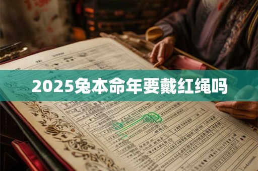 2025兔本命年要戴红绳吗