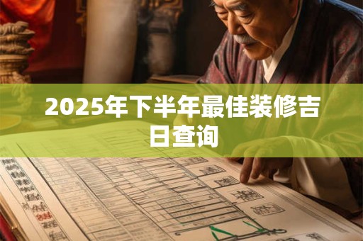 2025年下半年最佳装修吉日查询