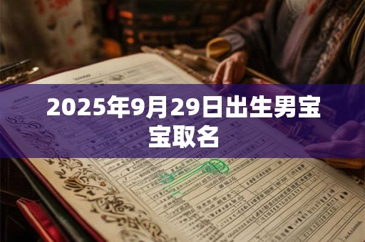 2025年9月29日出生男宝宝取名