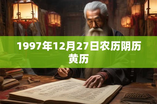 1997年12月27日农历阴历黄历
