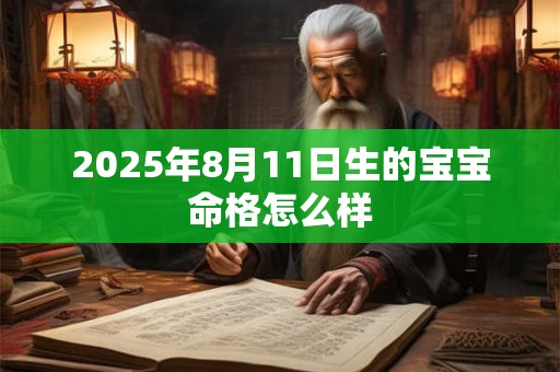 2025年8月11日生的宝宝命格怎么样