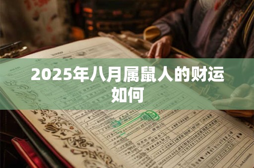 2025年八月属鼠人的财运如何