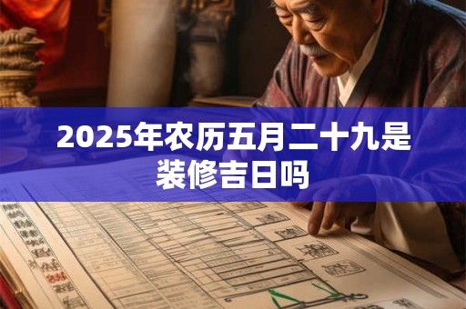 2025年农历五月二十九是装修吉日吗 2025年农历五月二十九是装修吉日吗