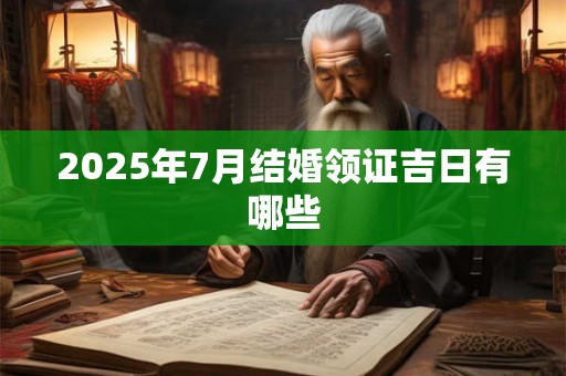 2025年7月结婚领证吉日有哪些