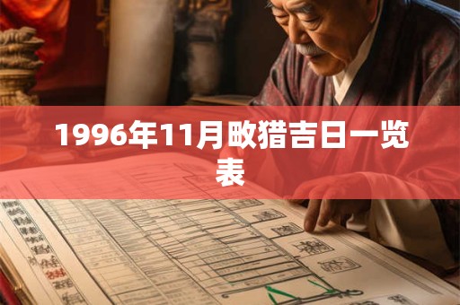 1996年11月畋猎吉日一览表