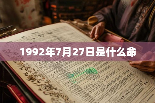 1992年7月27日是什么命