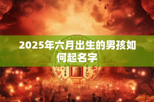 2025年六月出生的男孩如何起名字