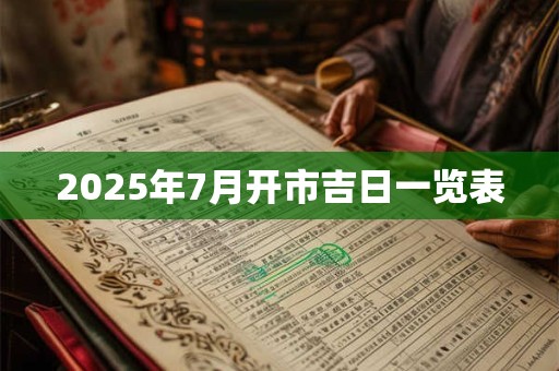 2025年7月开市吉日一览表