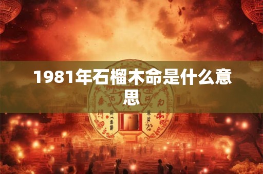 1981年石榴木命是什么意思