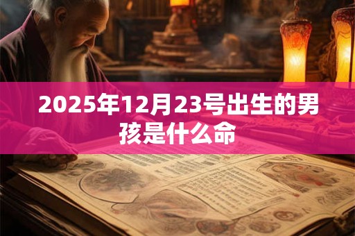 2025年12月23号出生的男孩是什么命