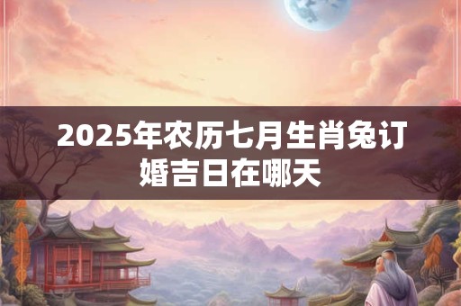 2025年农历七月生肖兔订婚吉日在哪天