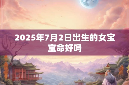 2025年7月2日出生的女宝宝命好吗
