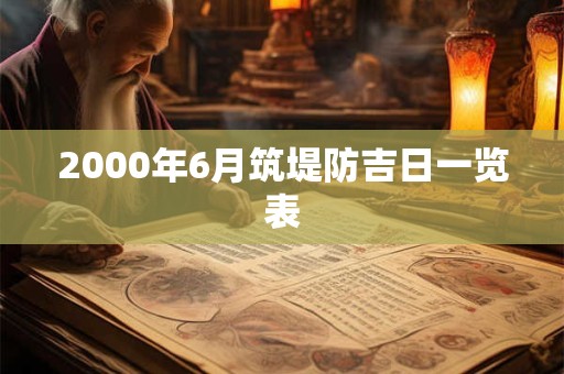2000年6月筑堤防吉日一览表