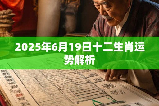 2025年6月19日十二生肖运势解析