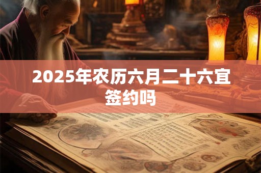2025年农历六月二十六宜签约吗