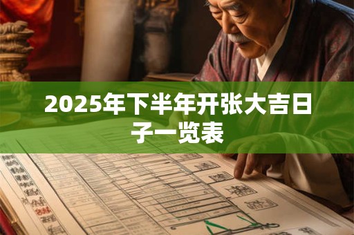 2025年下半年开张大吉日子一览表