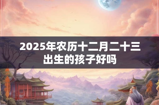 2025年农历十二月二十三出生的孩子好吗