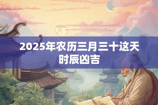 2025年农历三月三十这天时辰凶吉
