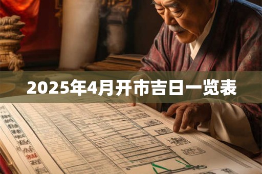 2025年4月开市吉日一览表