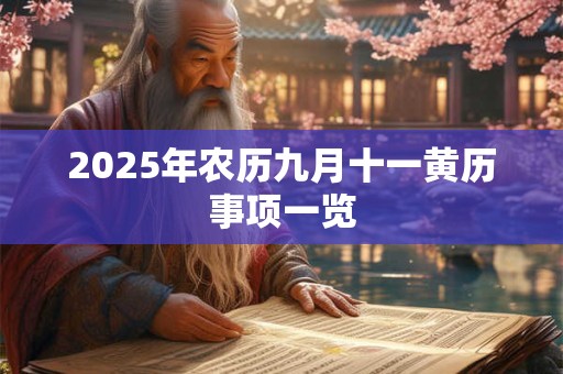 2025年农历九月十一黄历事项一览