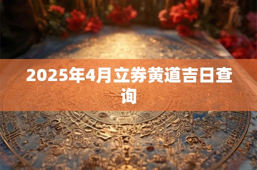 2025年4月立券黄道吉日查询