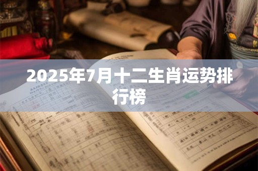 2025年7月十二生肖运势排行榜