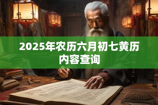 2025年农历六月初七黄历内容查询