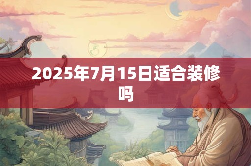 2025年7月15日适合装修吗