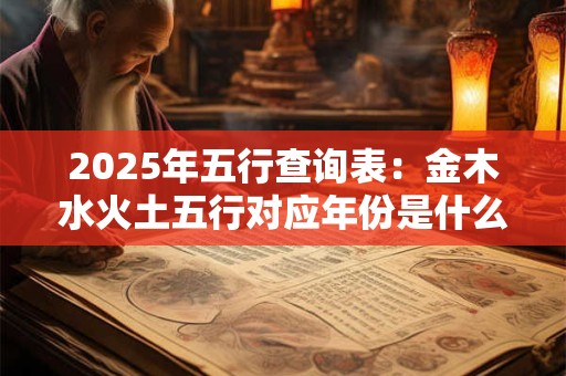 2025年五行查询表：金木水火土五行对应年份是什么