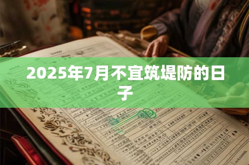 2025年7月不宜筑堤防的日子