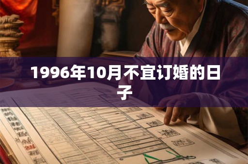 1996年10月不宜订婚的日子