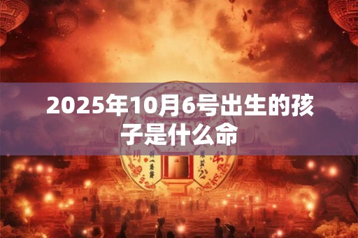 2025年10月6号出生的孩子是什么命 2025年10月6号出生的孩子是什么命