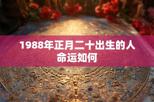 1988年正月二十出生的人命运如何