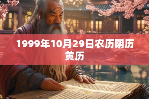 1999年10月29日农历阴历黄历