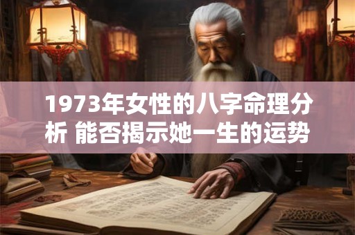 1973年女性的八字命理分析 能否揭示她一生的运势