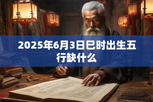 2025年6月3日巳时出生五行缺什么