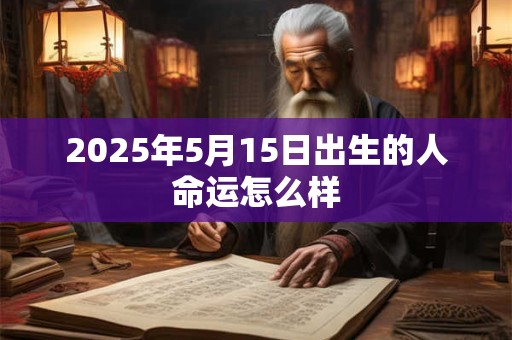 2026年5月15日出生的人命运怎么样