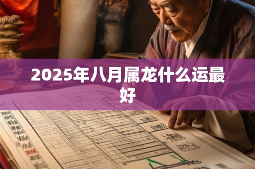 2025年八月属龙什么运最好