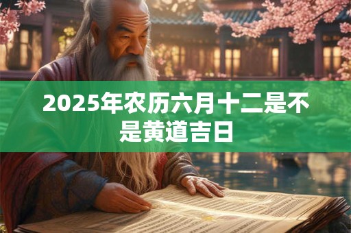 2025年农历六月十二是不是黄道吉日