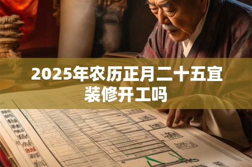 2025年农历正月二十五宜装修开工吗