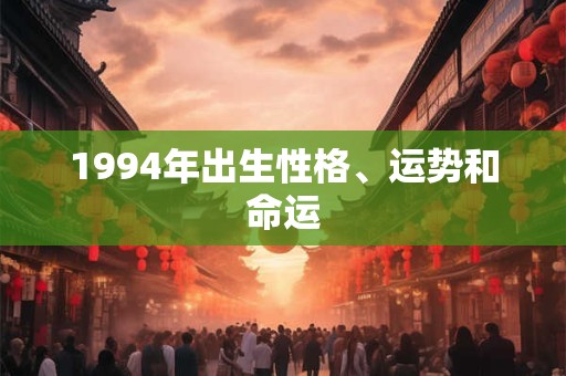 1994年出生性格、运势和命运