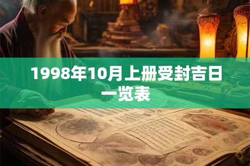 1998年10月上册受封吉日一览表