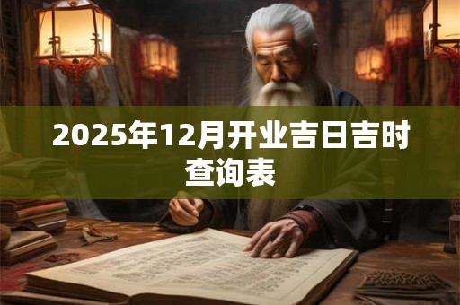 2025年12月开业吉日吉时查询表